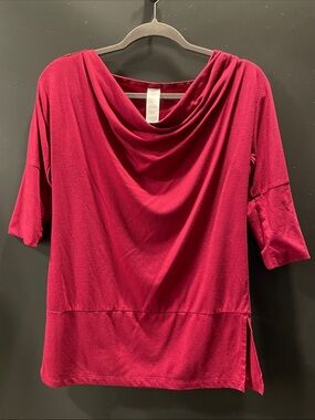 Draped Neck Women’s Top in Berry